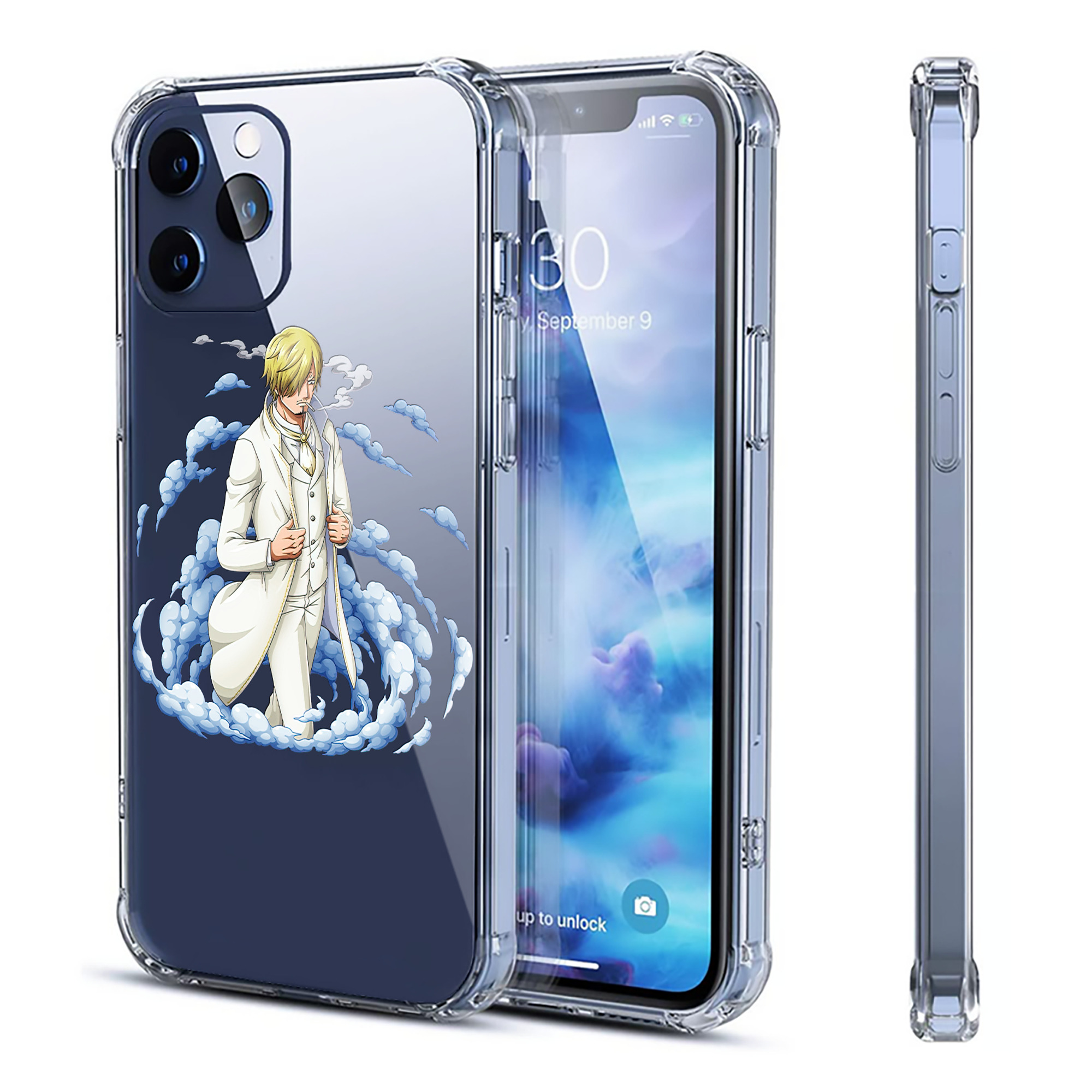 （画像用） ワンピース サンジ ONE PIECE Sanji 【iPhone 12シリーズ対応】透明スマホケース（クリアソフトケース）